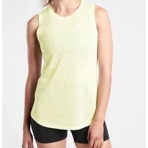 Athleta Womens Breezy Tank Top 3X Yellow Crew Neck Pullover Workout Athletic